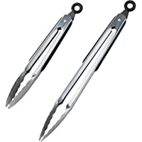 DRAGONN Premium - Juego de 2 Pinzas de Cocina- Acero Inoxidable- Resistente y con Sistema de Bloqueo- Aprox. 23 and 30-5…